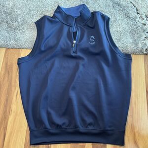 Fairway & Greene Men's Golf Vest L Blue 1/4 Zip Performance Tech Lightweight F&G